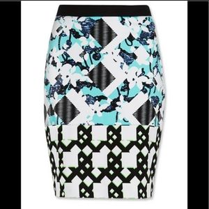 Peter Pilotto for Target Blue & Turquoise Pencil Skirt Sz.10